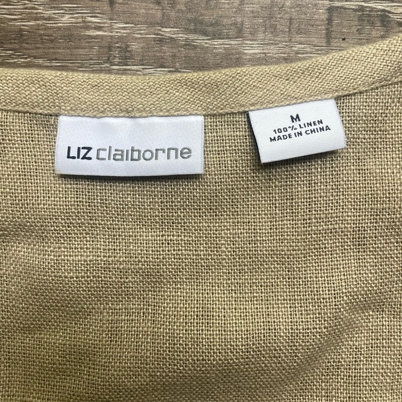 Liz Claiborne Tan Linen Vest Size Medium - Picture 4 of 4